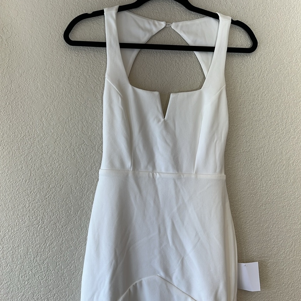 Lulus wedding sleeveless mermaid style square neck white dress size XS NWT - Picture 4 of 12